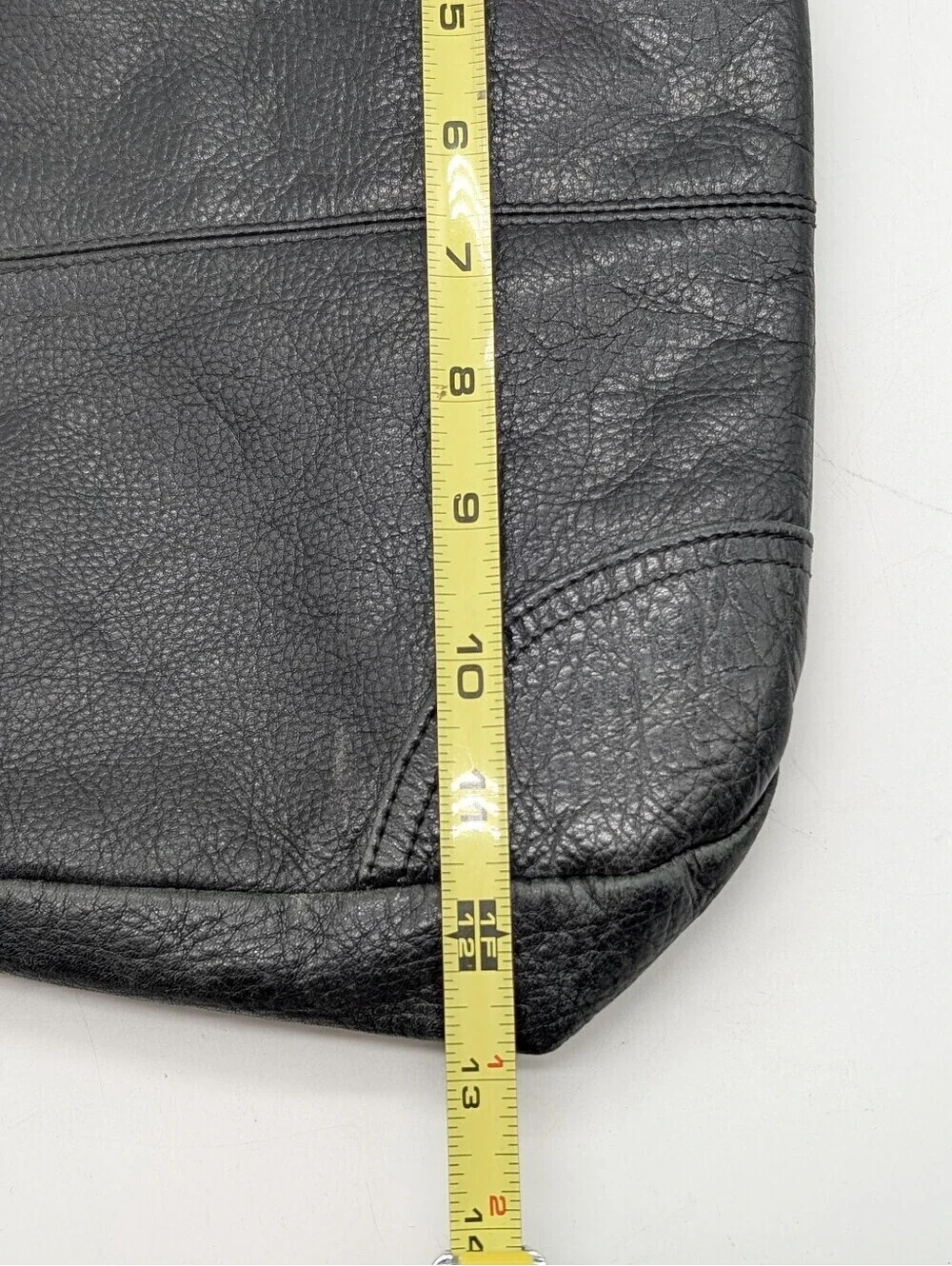 Vintage Liz Claiborne Black Pebbled Leather Hobo Bag | Gold Brass LC Hardware